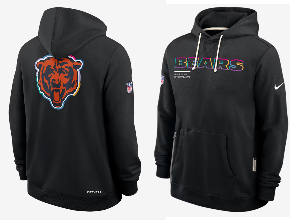 Men Chicago Bears black 2025 Nike NFL hoodie->chicago bears->NFL Jersey